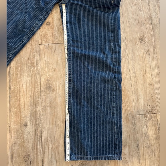 BDG stripped wide leg baggy Dark Blue Denim Jeans 30W x 31 grudge - Picture 6 of 6